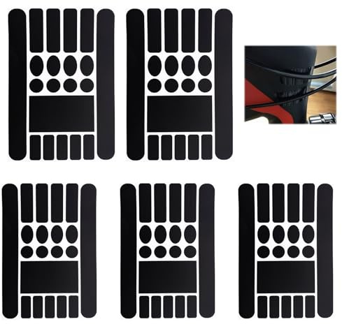 NineSSJLY Set of 5 Bicycle Frame Protection Film Black - Paint Protection Film Made of PVC, Waterproof & Shockproof, Protective Film for Bicycle Frame, Universal Fit for MTB, Road Bike & E-Bike