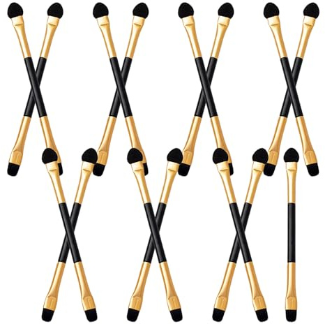 Gatuida 15pcs Double-sided Eyeshadow Brushes Set for Women with Easy to Grip Comfortable Handles, Made of Pe Plastic and Fiber, Portable Eye Makeup Brush Kit for Travel and Daily Use
