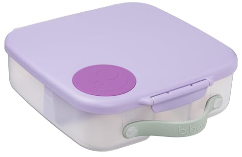 b.box Porta Pranzo Jumbo a 4 Scomparti (2 a Prova di Perdite), Lunch Box con Divisorio Rimovibile | Bento Box con Ghiacciolo | Ideale per la Scuola | Da 3+ | Capacità 2L