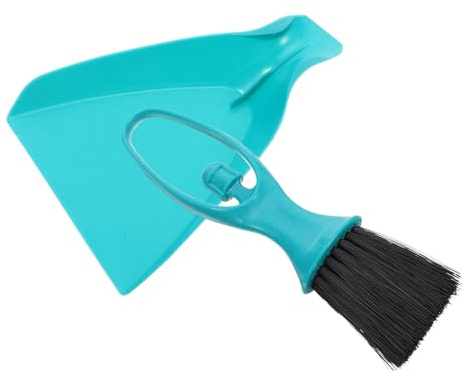 Sosoport Mini Scopino e Paletta da Tavolo con Spazzola Morbida Portatile e Compatto per Pulizia Tastiera Scrivania e Interni Auto Strumento Multiuso per Angoli e Fessure Profonde Verde