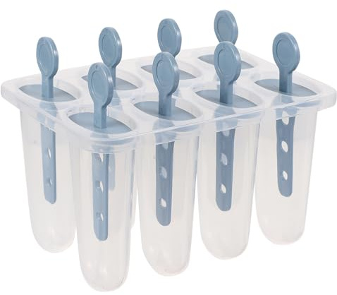 TOYANDONA Molde para Hacer Helados Ovalado Gris Azul Molde de Plástico Pp Alimenticio Práctico y Fácil de Limpiar para DIY Paletas Caseras Adecuado para Cocina y Fiestas
