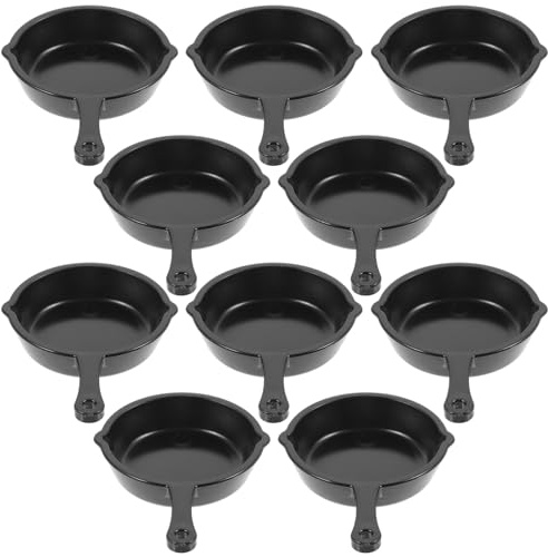 Hohopeti Lot de 10 Mini Poêles Décoratives en Plastique Mini Ustensiles Cuisine pour Maison de Poupée Accessoires Créatifs Miniatures pour Décoration Réaliste