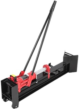 ExploreHorizon Hydraulic Log Splitter Wood Cutter, 12 Ton Capacity Manual Log Splitter with Horizontal Full Steel Beam, Spring-Loaded Return Knob & Built-in Wheel
