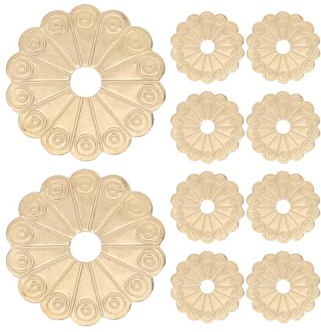 SOIMISS Rondelle per Piastra Posteriore in Rame Dorato 32 Mm, Kit da 10 Pezzi per Ferramenta Mobili Antichi, Accessori di Restauro per Manopole Cassetti e Maniglie Vintage