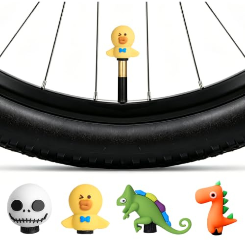 4 Pcs Ventilkappen Fahrrad Waschbare Fahrradventil Kappe Aus Silikon, Fahrradventilkappen Lustig Reifenventilkappen für Fahrräder, Mountainbike, Autos und Motorräder
