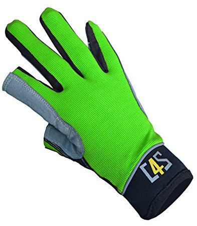 crazy4sailing Unisex Segelhandschuhe Offshore - 2 Finger-frei | Kajak Kanu Wakeboard Rudern | Funktionshandschuhe, Farbe:Light Green, Größe:XL