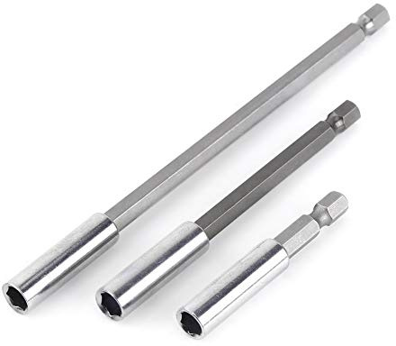 3pcs Electrical Drill Screwdriver Extension Bar Magnetic Bit Holder 1/4 Shank Tool for Electric Screwdrivers Drills and Bits
