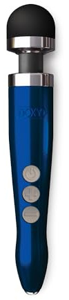 Doxy Die Cast 3 Rechargeable Magic Wand Massager Vibrator, Blue Flame Vibrating Wand Massager