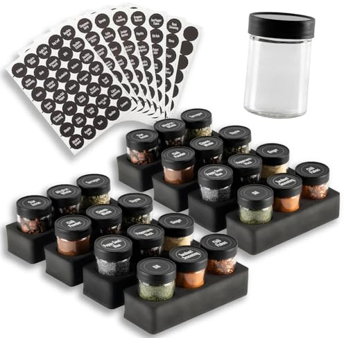 AllSpice InDrawer Gewürzregal (24 Gläser mit Etiketten)