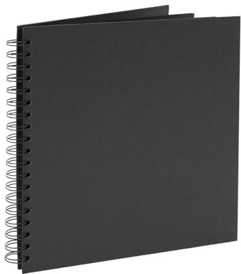 Album fotografico con copertina rigida, 25,4 x 25,4 cm, libro degli ospiti per matrimonio, album fotografico a spirale nera, copertina in cartone, per bricolage, diario personale, quadrato, 40 fogli