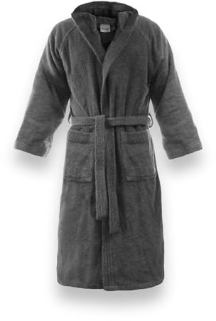 Bassetti Accappatoio con Cappuccio in Cotone NUOVI COLORI Uomo Donna Varie Taglie e Colori (G6 GRIGIO, L)