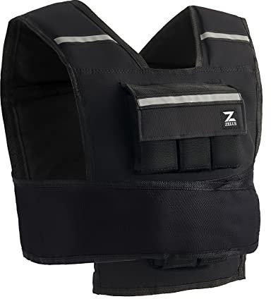 ZELUS 10kg Giubbotto Zavorrato Regolabile, Gilet Fitness con 10 Ferro Puro Rimovibili, con Cinta in Nylon, per Allenamento Cardio, Forza, Perdita di Peso, Jogging