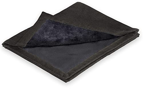 Hyggins Cosy Plus Hundedecke | Flauschige Wendedecke für kleine und große Hunde | waschbar | in Gr. S, M, L | Made in EU | Flausch hell oder dunkel (XL 140 x 120cm, Dunkelgrau | Flausch dunkel)