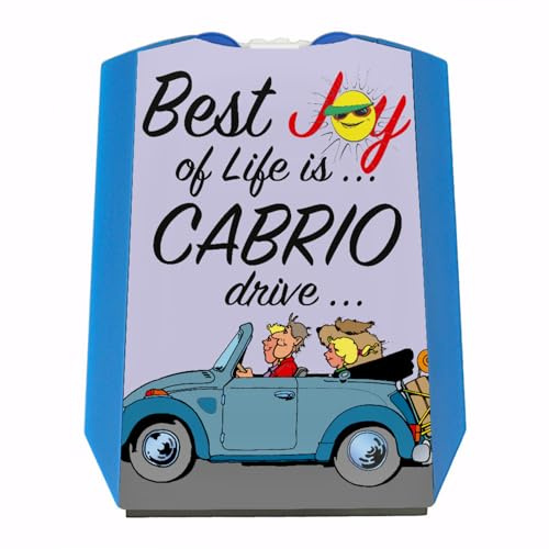 speecheese Best Joy of Life is Cabrio Drive Parkscheibe in lila mit 2 Einkaufswagenchips Eiskratzer Wasserabstreifer und Einkaufswagen-Chips Cabriofahrer parken Autofahrer Parkplatz Auto