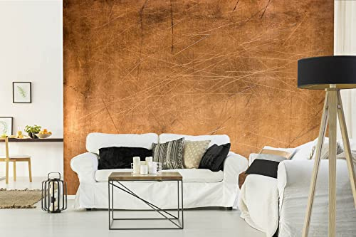 Vlies Fototapete BRONZEFARBENE TEXTUR 375 x 250 cm (inkl. Kleister) - Vlies Tapete, Wandtapete, Wandbilder - Tapete für Wohnzimmer Schlafzimmer, Büro, Küche - Montagefertig