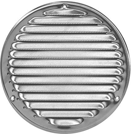 200mm Edelstahl Lüftungsgitter mit Insektenschutz - Rund Metall Abluftgitter - Abluft Zuluft Gitter