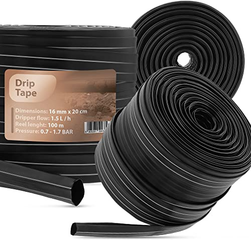 Gotero de riego de 16 mm x 20 cm, 100 m, tubería de agua agrícola, línea de riego por goteo