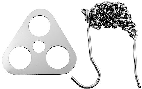 LQ Industrial Camping Stativ Grill Board Kit Edelstahl Lagerfeuer Stützplatte mit verstellbarer Kette für Camping, Jagd, Wandern und Angeln