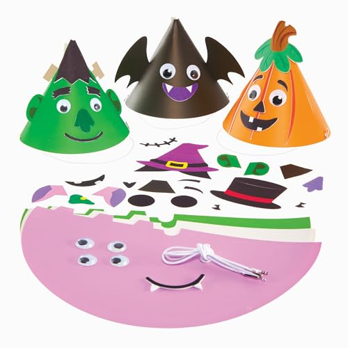 Baker Ross FX696 Halloween-Kegelhut-Bastelsets - Packung mit 6, Halloween-Partyzubehör für Kinder