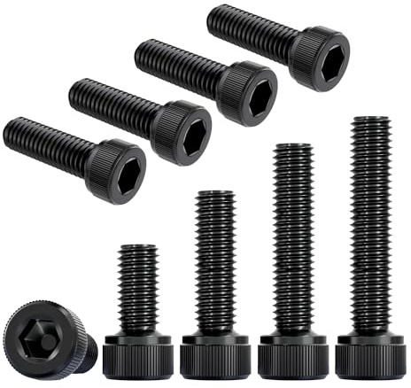 Qrity 20 Stück M3 x 18 mm Zylinderschrauben mit Innensechskant, Kohlenstoffstahl Schrauben, Innensechskant Schrauben Vollgewinde