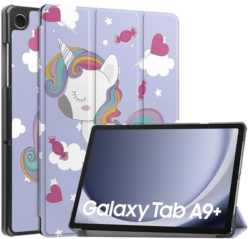 Vakarey Ultra Sottile Custodia Cover Tablet per Samsung Galaxy Tab A9+ Plus 11 Pollici 2023 SM-X210/SM-X216/SM-X218,Unicorno