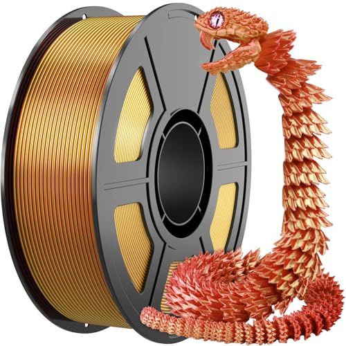 Amoybaby Gold Rot Doppelfarben Silk Pla Filament 1.75mm, +/- 0.03mm 3D Drucker Filament 1kg(2.2lbs), Härter und Stärker 3D Druckmaterialien für 3D-Drucker