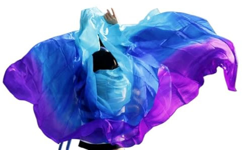 LPHFDCS Bauchtanzschleier Seide Frauen Sexy Bauchtanz Schleier Schal Seide Schleier Bauchtanz Weiß Türkis Blau Bauchtanz-Schal(Color1,300x114cm)