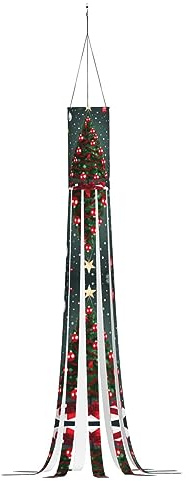 Weihnachtsbaum und Kugel Halloween Windsack Licht Weihnachten Windsocke Flagge Dekoration für Gärten, Straßen, Spielplätze