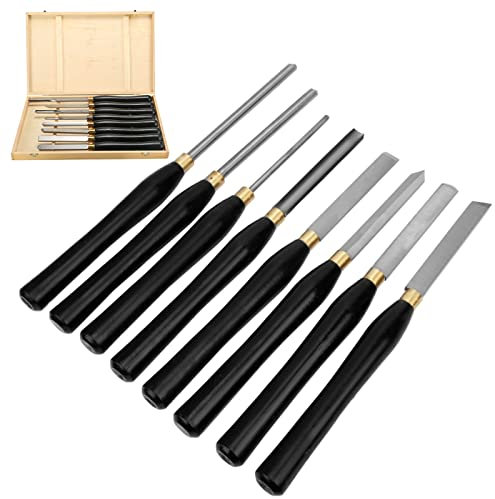 Lot de 8 outils de tournage en carbure de tungstène pour tour à bois, ensemble de ciseaux à bois, tour à bois, outils de tournage, ensemble de ciseaux et accessoires, gouge pour bol de tour à bois,