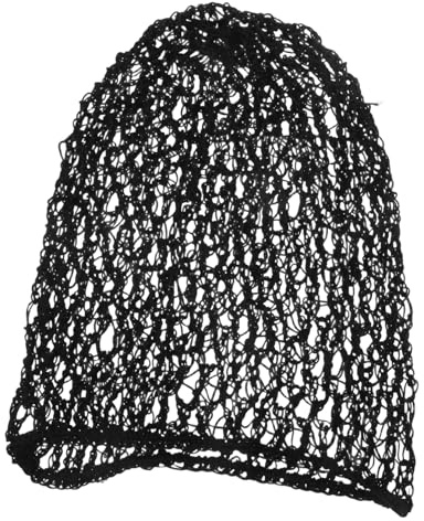 PACKOVE Handgehäkeltes Haarnetz Aus Rayon Netz Elastisches Haarnetz Zum Schlafen Für Damen Atmungsaktiv Dehnbar Schwarz Einheitsgröße Komfortabel Und Einfach Anzuziehen