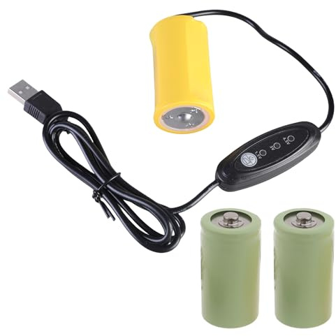 Qsvbeeqj Câble d'alimentation USB 5 V 2 A jusqu'à 1 5 V 3 V 4 5 V D pour remplacer 1 à 3 piles LR20 D 1 5 V