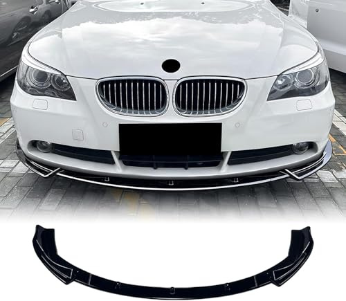 KLUEES Auto Frontspoiler für BMW 5 Series E60 E61 2004-2007,Antikollisionsschutz Frontlippe Spoiler,Spoilerlippe Diffusor Body Kit Frontstoßstangenlippe Auto Zubehör,B/Glossy Black