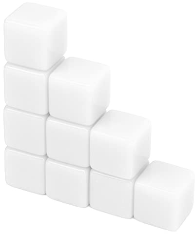16mm Tärningar, Plastskrivning på Kuber, 16mm Tärningar för Matematikundervisning, Lämplig för Klassrumstillbehör och Hemundervisning (Vit)