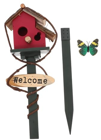 ifundom Outdoor Decorative Bird House Stake Garden Nest Villa with Grass Stake Durable Design for Decor for Housewarming and Special Occasions Random Color