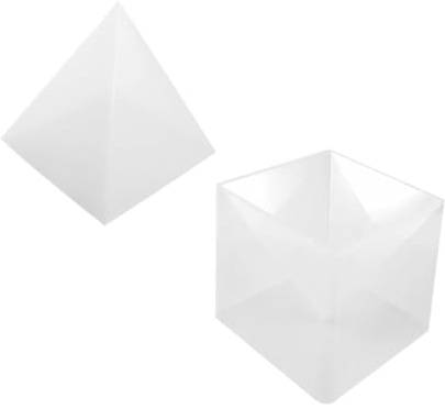 Holibanna Pyramid Silicone Mold Set Base for DIY Casting and Epoxy Resin Tabletop Decor, Home Craft Mold for Handmade Pyramid Ornaments