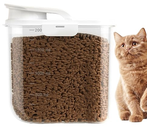 Genérico Contenedor De Comida Para Perros - Recipiente Hermético Para Comida de Perro con Tapa | Bote de 2 Litros con Tapa para Organizar Despensa Cocina Hogar Seca Aperitivos