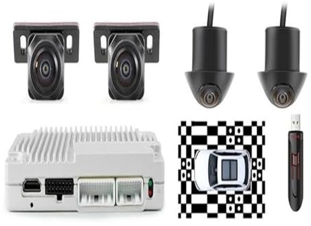 Bilbackkamera Bil 3D 360 Graders Vy Panoramakamera Parkeringsövervakning Omnidirektionell Monitor Videoinspelare DVR(Calibration 128G)