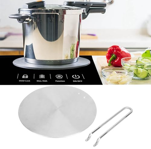 KIMISS Adaptateur de Plaque Diffuseur de Chaleur en Acier Inoxydable pour Cuisinières à Induction et électriques-accessoire de Cuisson Polyvalent pour Gaz et électrique (22 cm)