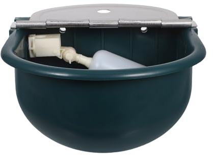 OSALADI Automatische Pferde und Rindertränke mit Schwimmerventil Kunststoff Wassernapf und 80cm Edelstahl Wasserschlauch für Stall und Weide Robustes Bewässerungssystem für Nutztiere