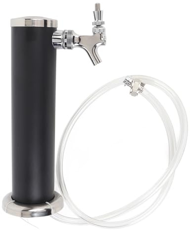 ZJchao Torre de Cerveza de Barril de un Grifo, Dispensador de Cerveza de Acero Inoxidable de 3 Pulgadas con Grifo de Cierre Automático para Fiestas en Restaurantes Caseros (BLACK)