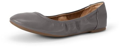 Amazon Essentials Women's Belice Comfortable Slip-On Ballet Flats Shoes, Charcoal, 8.5