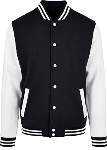 Build Your Brand Bb004-basic College Jacket, Noir/Blanc, L Hommes