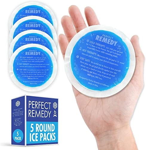 Perfect Remedy, Kühlpads für Verletzungen, Wiederverwendbarer Kühlpack & Wärme-Kompressen, Kühlpad für Schmerzlinderung, Kühlpacks Gel für Knie, Rücken, Hals, Knöchel, 5 Stück, Regulär, Blau