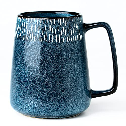 24 oz stora keramiska kaffemuggar, extra stor kopp, stort handtag | Extra stora te- och kaffekoppar, stort handtag kaffemugg för kontor och hem, mikrovågsugn och diskmaskinssäker