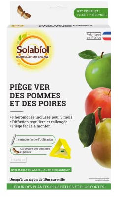 SOLABIOL Anti Ver des Pommes et Poires | Piège à Phéromone | Prêt à l'Emploi | Facile à Monter | Utilisable en Agriculture Biologique | Fabriqué en France |SOPIPOMME