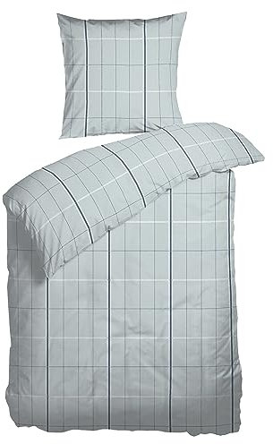 Arctic Juego de ropa de cama de 135 x 200 cm de franela/franela, funda nórdica de 100% algodón con certificado Öko-Tex Standard 100, ropa de cama de 2 piezas, incluye funda de almohada de 80 x 80 cm