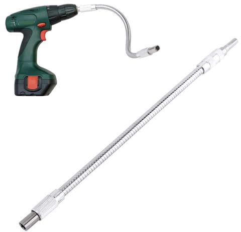 Flexible Drill Bit Extension, 1/4 Flexible Drill Extension, Flexible Screwdriver Extension, Flexible Shaft Extension Bit Holder Link for Electronic Screwdriver (300mm)