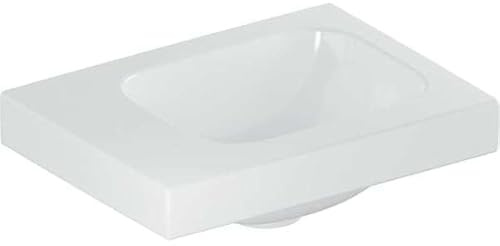 Geberit iCon Light Handwaschbecken, 38 cm x 28 cm, ohne Hahnloch, ohne Überlauf, Ablagefläche links, 501831, 501.831.00.3, Farbe: Weiß