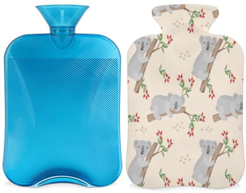 Süße Koala-Wärmflasche mit weichem Bezug, 2L Wärmbeutel für heiße und kalte Kompresse, Handfüße und Bettwärmer, Menstruationskrämpfe, Nacken- und Schulterschmerzlinderung