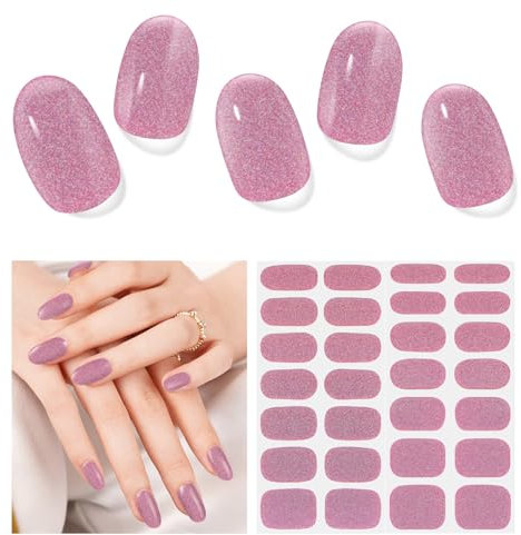 Nagelfolie UV Härtend - 28 Stück Nagelsticker UV Gel Nagelfolien Selbstklebend Nail Sticker Nagellackstreifen Gel-Nagelaufkleber Art Stickers DIY für Damen Mädchen Dekoration